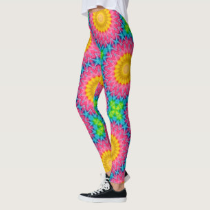 Tie Dye Mandala Kaleidoscoop Medaillon Bloem Leggings
