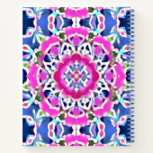 Tie Dye Mandala Motif Denim Blue et Pin Journal (Dos)
