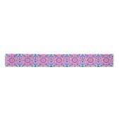 Tie Dye Mandala Patroon Denim blauw en roze Lint (Voorkant)