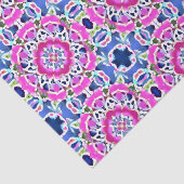 Tie Dye Mandala Patroon Denim blauw en roze Tissuepapier (Detail)