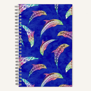 Tie Dye Marine Animals Dolphins Marlins Notitieboek