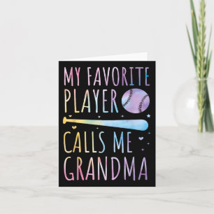 Tie-dye mijn favoriete speler noemt me oma honkbal kaart