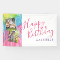Tie Dye Modern Hippy Happy Birthday Foto