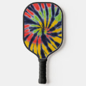 Tie Dye Monogram Black Red Yellow Pickleball Paddle (Achterkant)