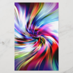 Tie Dye Multicolor Rainbow Electronic Swirls Briefpapier