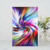 Tie Dye Multicolor Rainbow Electronic Swirls Briefpapier (Staand voorkant)