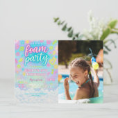 Tie Dye Neon Glow Foam Verjaardagsfeest Foto Kaart (Staand voorkant)