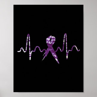 Tie Dye Overdosering Bewustmaking Paarse Ribbon Poster