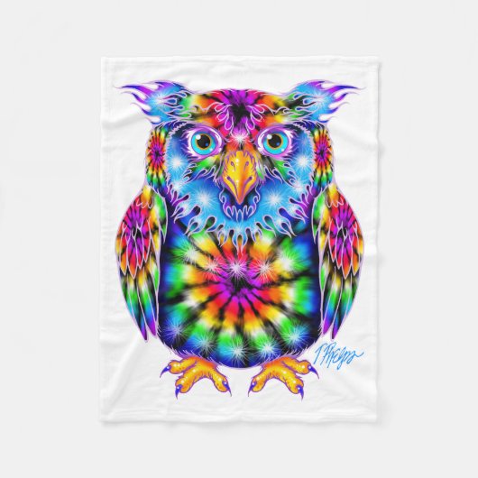 Tie Dye Owl Blanket Fleece Deken (Voorkant)