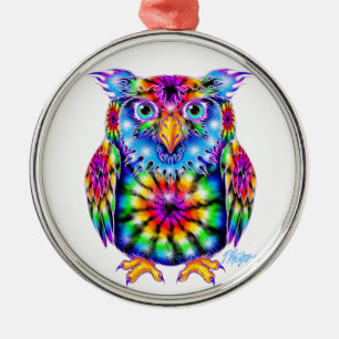 Tie Dye Owl Ornament