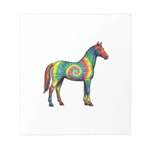 Tie Dye Paard Vintage Gravure Vector Kunst Notitieblok