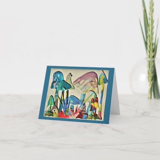 Tie Dye paddenstoelen Bedankkaart (Voorkant)