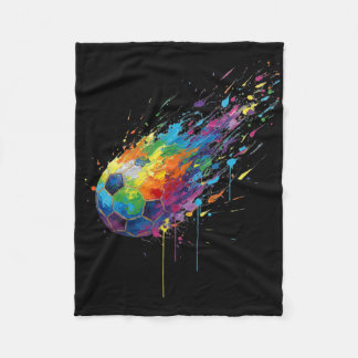 Tie-dye Paint Splats Soccer Footbyll Player Fans E Fleece Deken