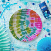 Tie Dye Papieren Bordje (Feest)