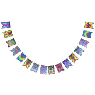 Tie Dye party bunting Vlaggetjes