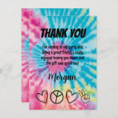 Tie Dye Party Dank je kaart (Voorkant / Achterkant)