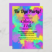Tie Dye Party Invitation Hippy Tie Dye (Devant / Derrière)
