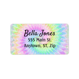 Tie Dye Pastel Adres Label
