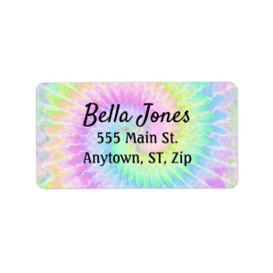 Tie Dye Pastel Adres Label