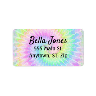 Tie Dye Pastel Adres Label
