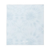 Tie Dye | Pastel Blue Modern Stylish Monogram Notitieblok (Voorkant)