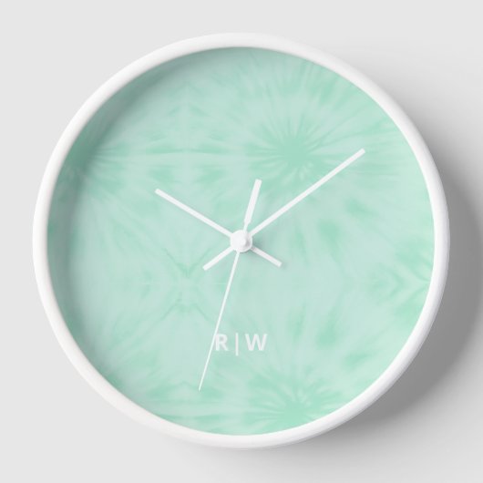 Tie Dye | Pastel Mint Green Monogram (Voorkant)