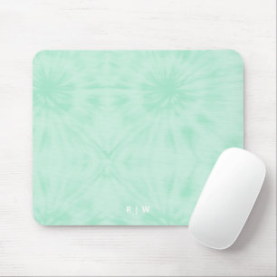 Tie Dye Pastel Mint Green Monogram Muismat