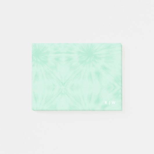 Tie Dye | Pastel Mint Green Monogram Post-it® Notes (Voorkant)
