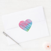 Tie Dye Pastel Pink en Aqua Hart Sticker (Envelop)