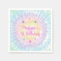 Tie Dye Pastel Rainbow Boho Hippie Birthday