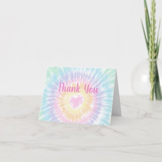 Tie Dye Pastel Rainbow Boho Hippie Dank je Bedankkaart (Voorkant)