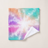 Tie Dye Pastel Rose Orange Turquoise Violet Monogr (Gant de toilette)