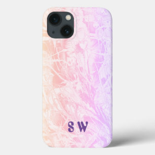 Tie Dye   Pastel roze Paarse monogram iPhone 13 Hoesje