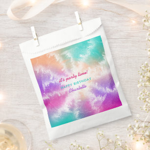 Tie Dye Pastel Roze Sinaasappel Blauwgroen Paarse  Bedankzakje