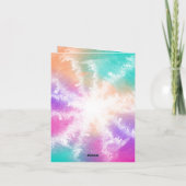 Tie Dye Pastel Roze Sinaasappel Blauwgroen Paarse  Kaart (Achterkant)