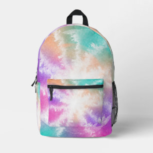 Tie Dye Pastel Waterverf Roze Sinaasappel Blauwgro Bedrukte Rugzak