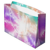Tie Dye Pastel Waterverf Roze Sinaasappel Blauwgro Groot Cadeauzakje (Achterkant Gekanteld)