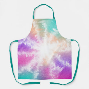 Tie Dye Pastel Waterverf Roze Sinaasappel Blauwgro Schort