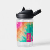 Tie Dye Pattern Hot Roze Sinaasappel Blauwgroen aa Waterfles (Links)