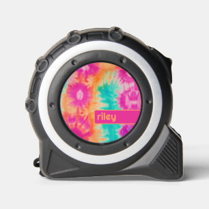 Tie Dye Pattern Hot Roze Sinaasappel Blauwgroen -  Rolmaat