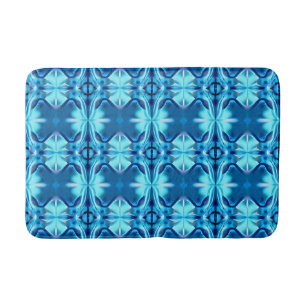Tie Dye Pattern in Indigo en Ice Blue Badmat