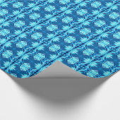 Tie Dye Pattern in Indigo en Ice Blue Cadeaupapier (Hoek)