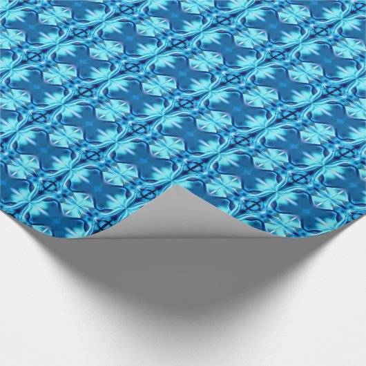 Tie Dye Pattern in Indigo en Ice Blue Cadeaupapier (Hoek)