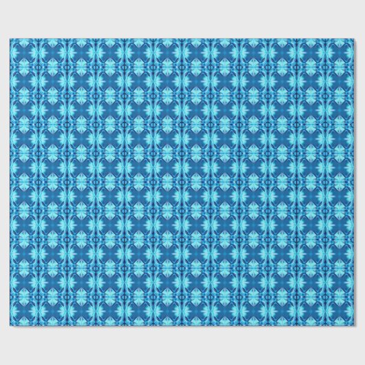 Tie Dye Pattern in Indigo en Ice Blue Cadeaupapier (Vlak)