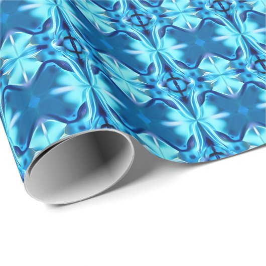Tie Dye Pattern in Indigo en Ice Blue Cadeaupapier (Rol Hoek)