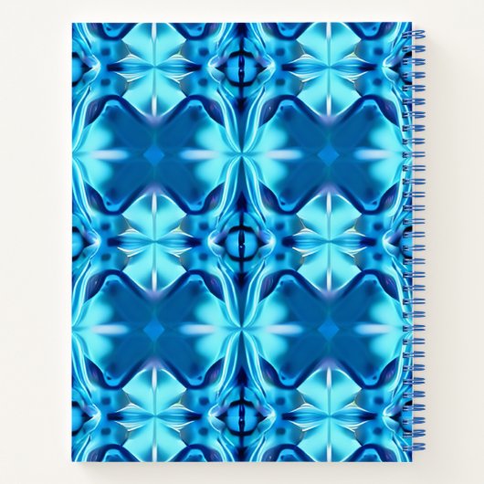 Tie Dye Pattern in Indigo en Ice Blue Journal Notitieboek (Achterkant)