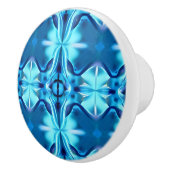 Tie Dye Pattern in Indigo en Ice Blue Keramische Knop (Rechts)
