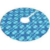 Tie Dye Pattern in Indigo en Ice Blue Kerstboom Rok (Gekanteld)