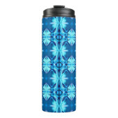 Tie Dye Pattern in Indigo en Ice Blue Thermosbeker (Voorkant)