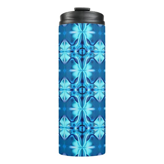 Tie Dye Pattern in Indigo en Ice Blue Thermosbeker (Voorkant)
